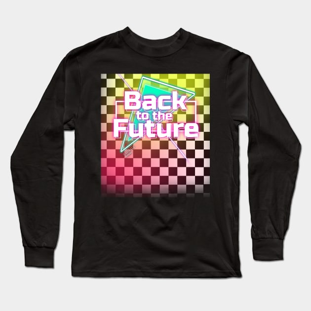 Back to the Future - Neon 50s Diner Long Sleeve T-Shirt by JadeGair